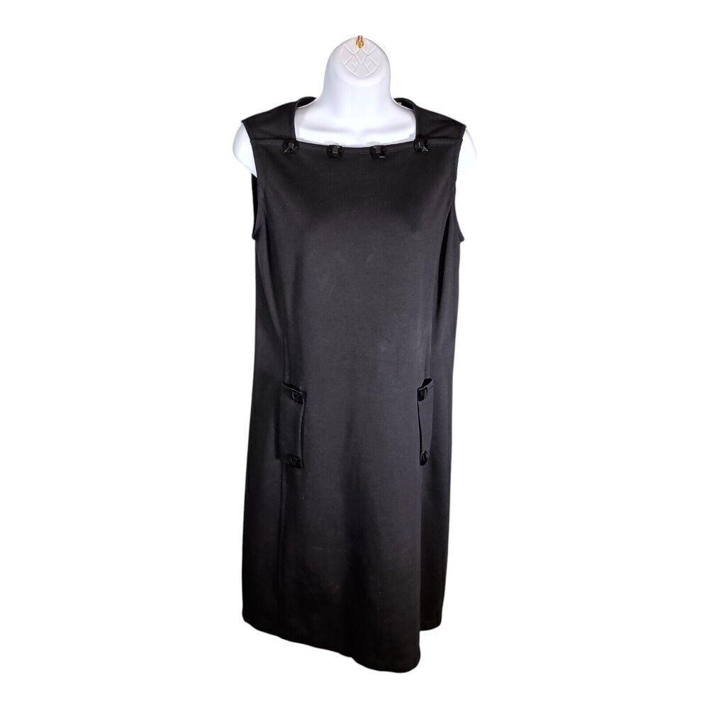 SoCa St. John Dress Black Women's 4 Classic Evening Wear Sleeveless Knee-Length